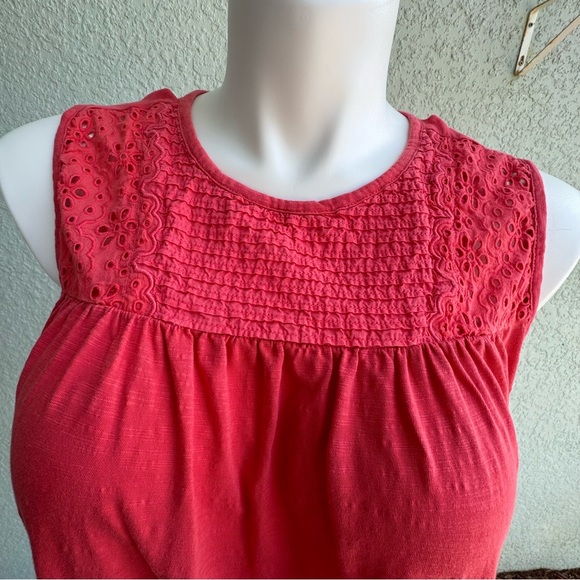 ST JOHN'S BAY 2X 100% COTTON pink sleeveless blouse feminine summer plus size - Picture 2 of 6